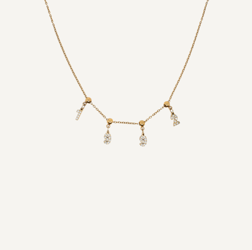 Collier Charms Initiales Personnalisés