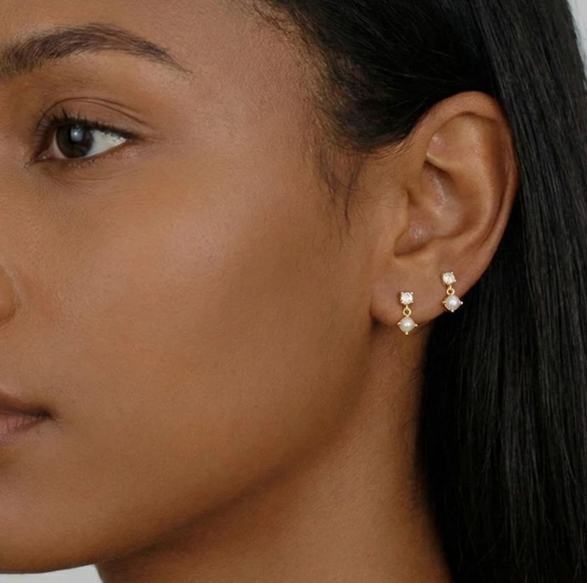 Piercing Pendant Zircon et Perle Ronde