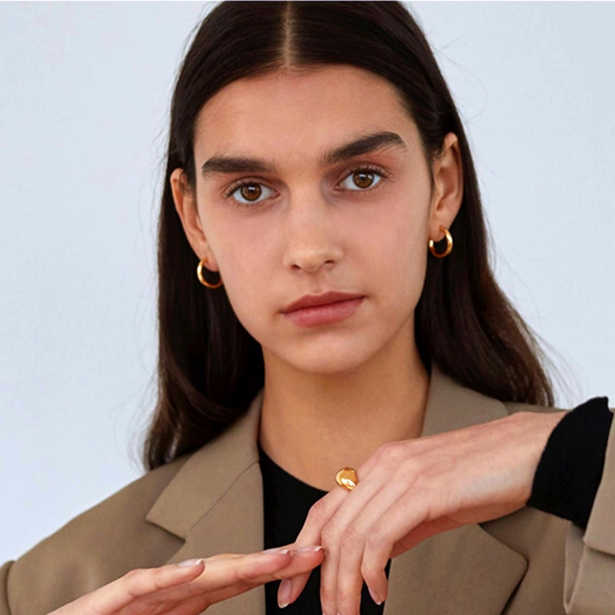 Dainty Gold Open Hoop Earrings with Minimalist Style, Simple Gold Hoops, Sister Birthday Gift or Mothers day jewelry