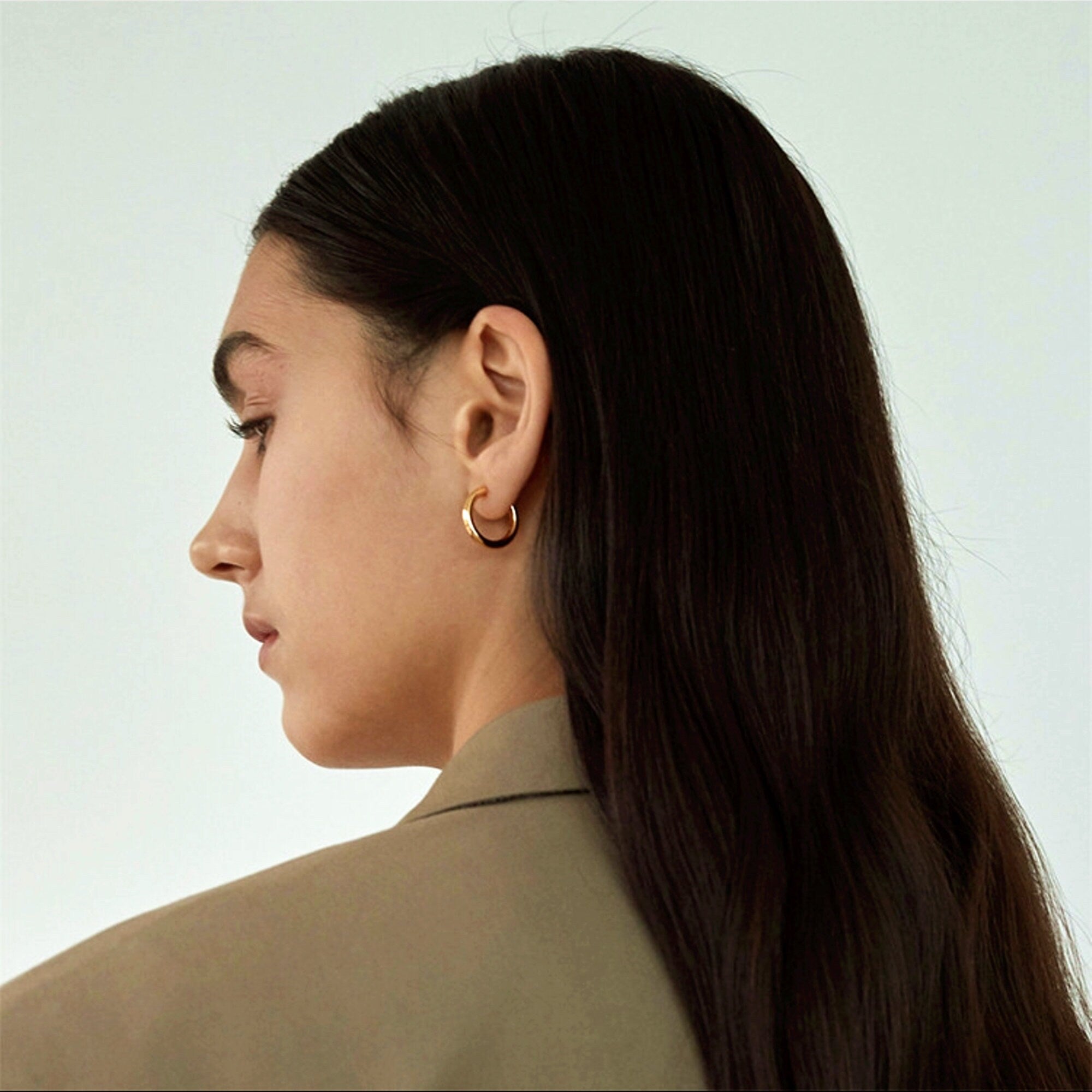 Dainty Gold Open Hoop Earrings with Minimalist Style, Simple Gold Hoops, Sister Birthday Gift or Mothers day jewelry