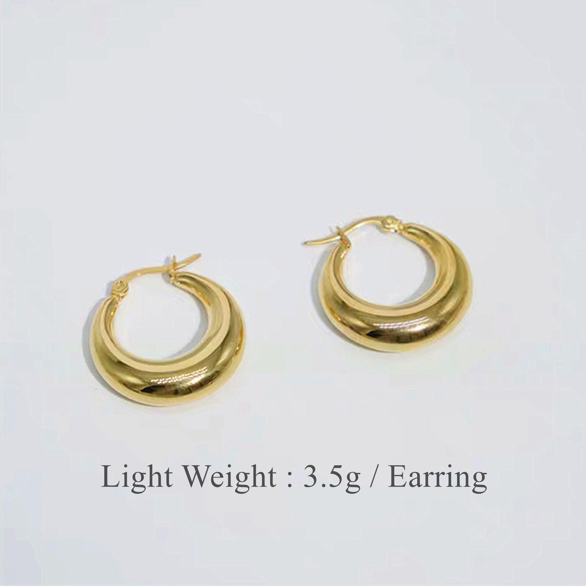 Boucles d’oreilles Créoles Plaqué Or style Minimaliste "Amelia"