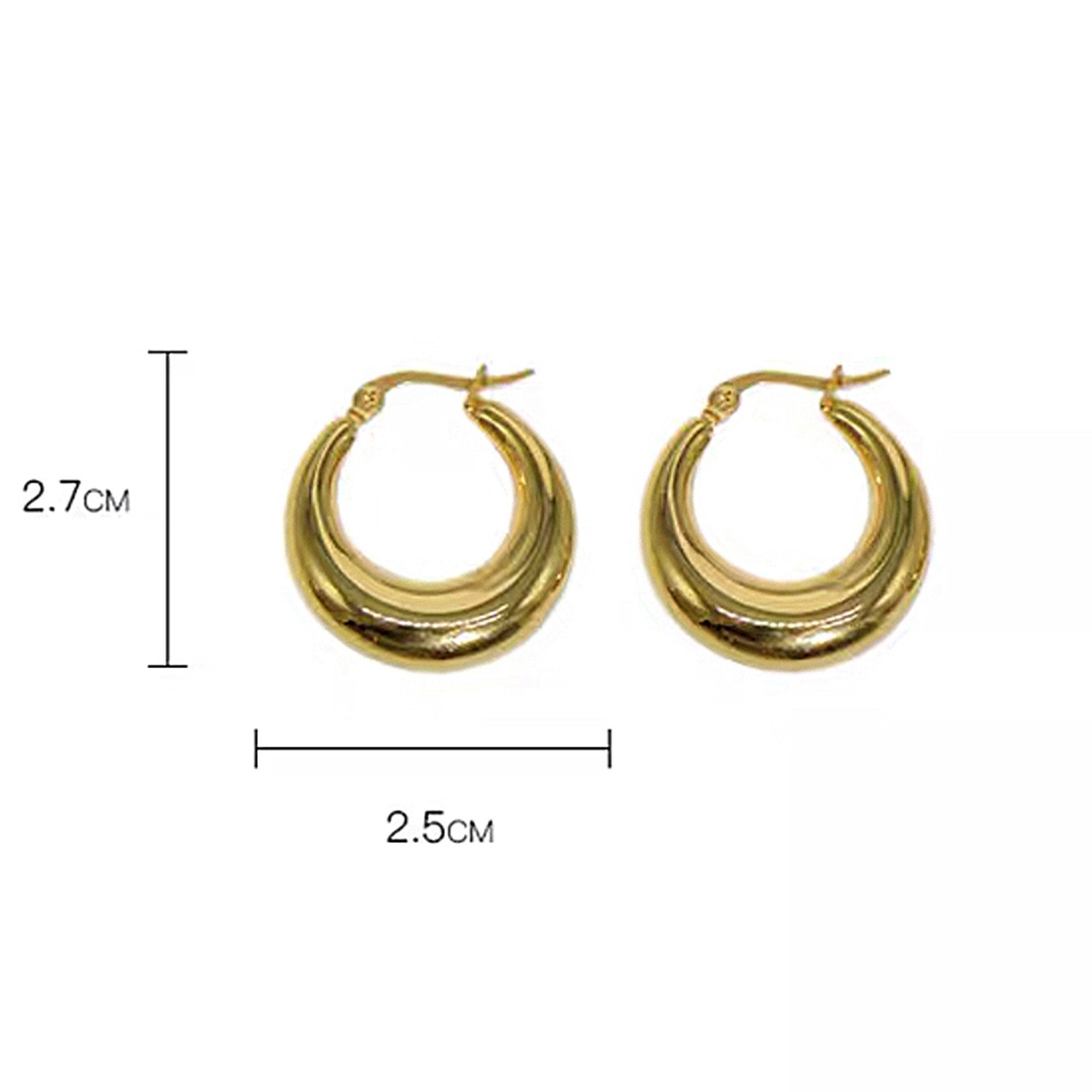 Boucles d’oreilles Créoles Plaqué Or style Minimaliste "Amelia"