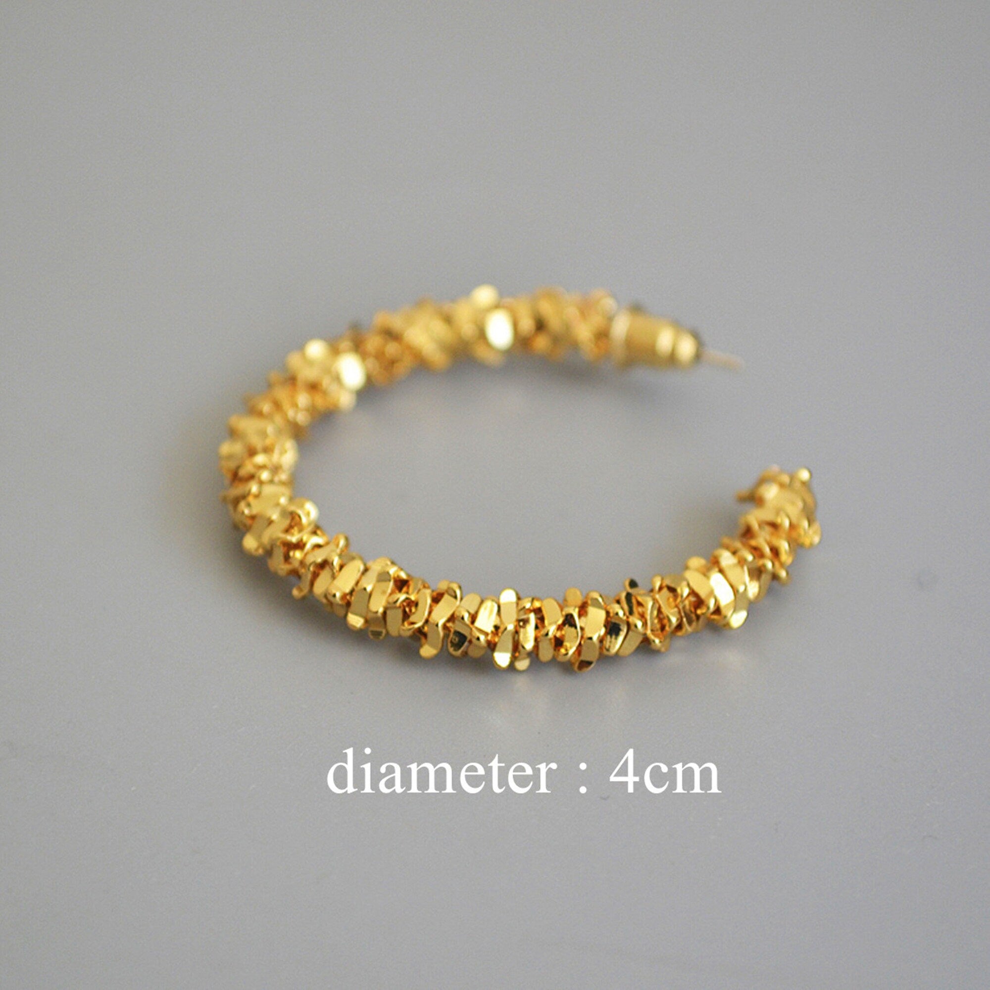 Chunky Gold Twisted Hoops Earrings, Gold Vintage Round Hoop Earrings, Dainty Classic Minimalist Creoles, Gift for Her, "Skylar&