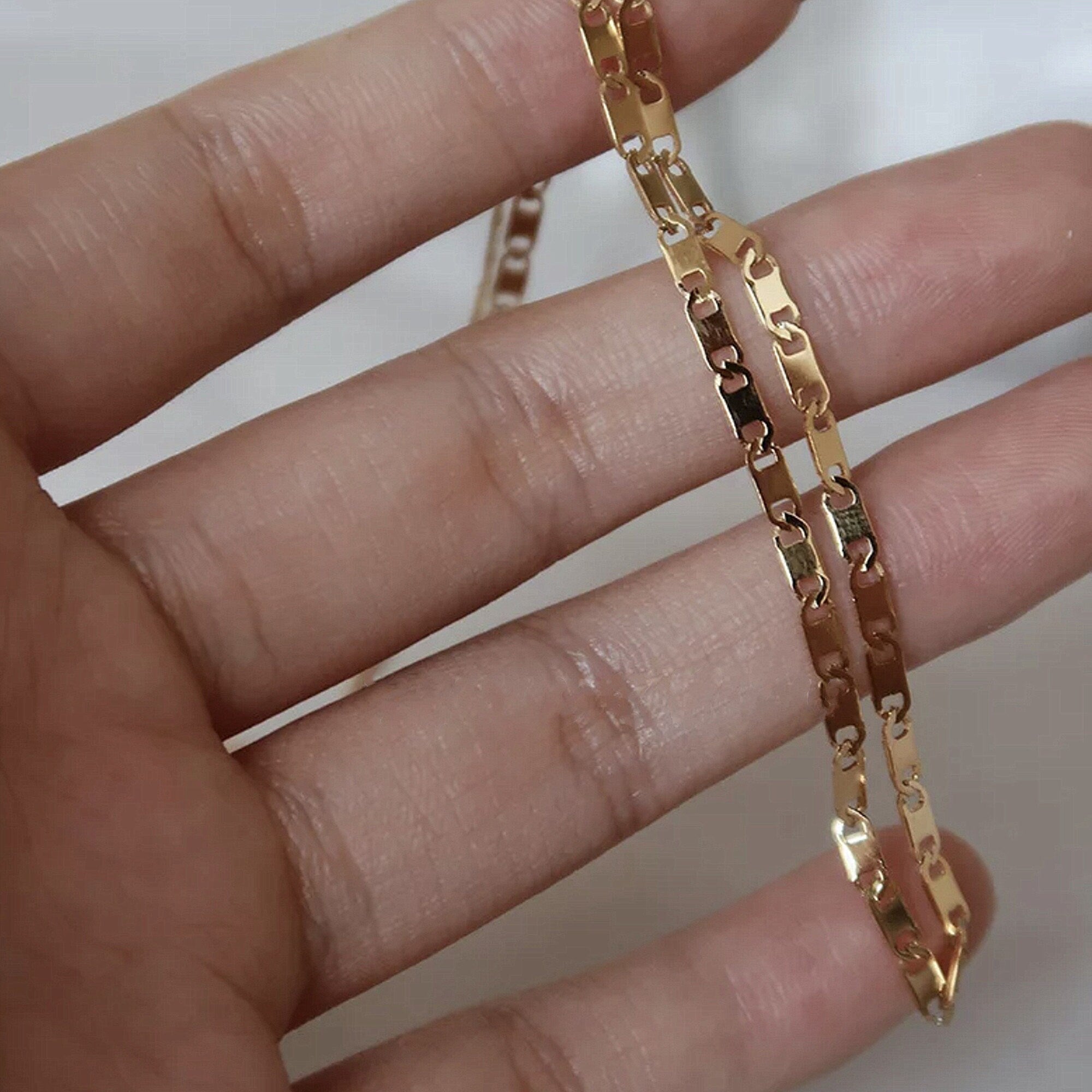 Dainty Gold Figaro Chain Necklace Choker, Delicate Layering Necklace, Minimalist Simple Short Chain Necklace, Gift For Her