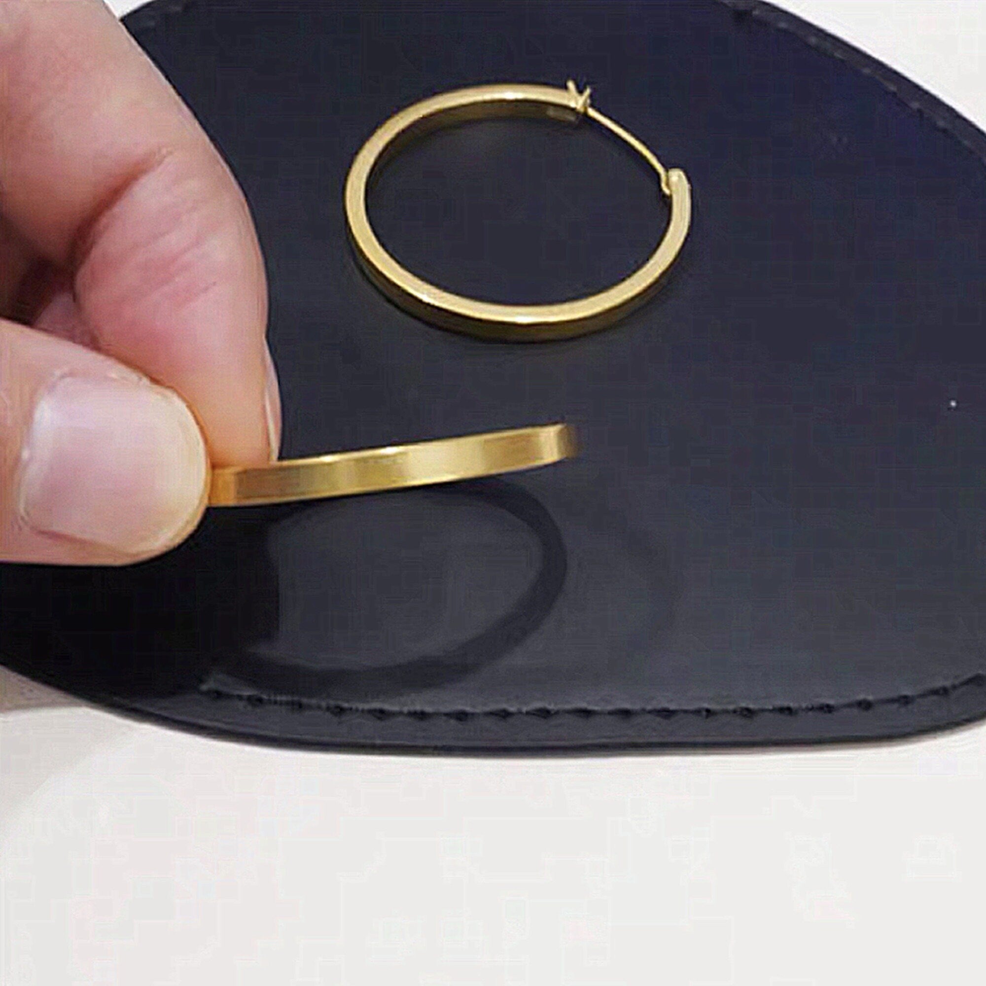 Dainty Gold Large and Flat Hoop Hoop Earrings Minimalist Style, Simple Thick Gold Vintage Hoops, Birthday Gift or Mothers day jewelry