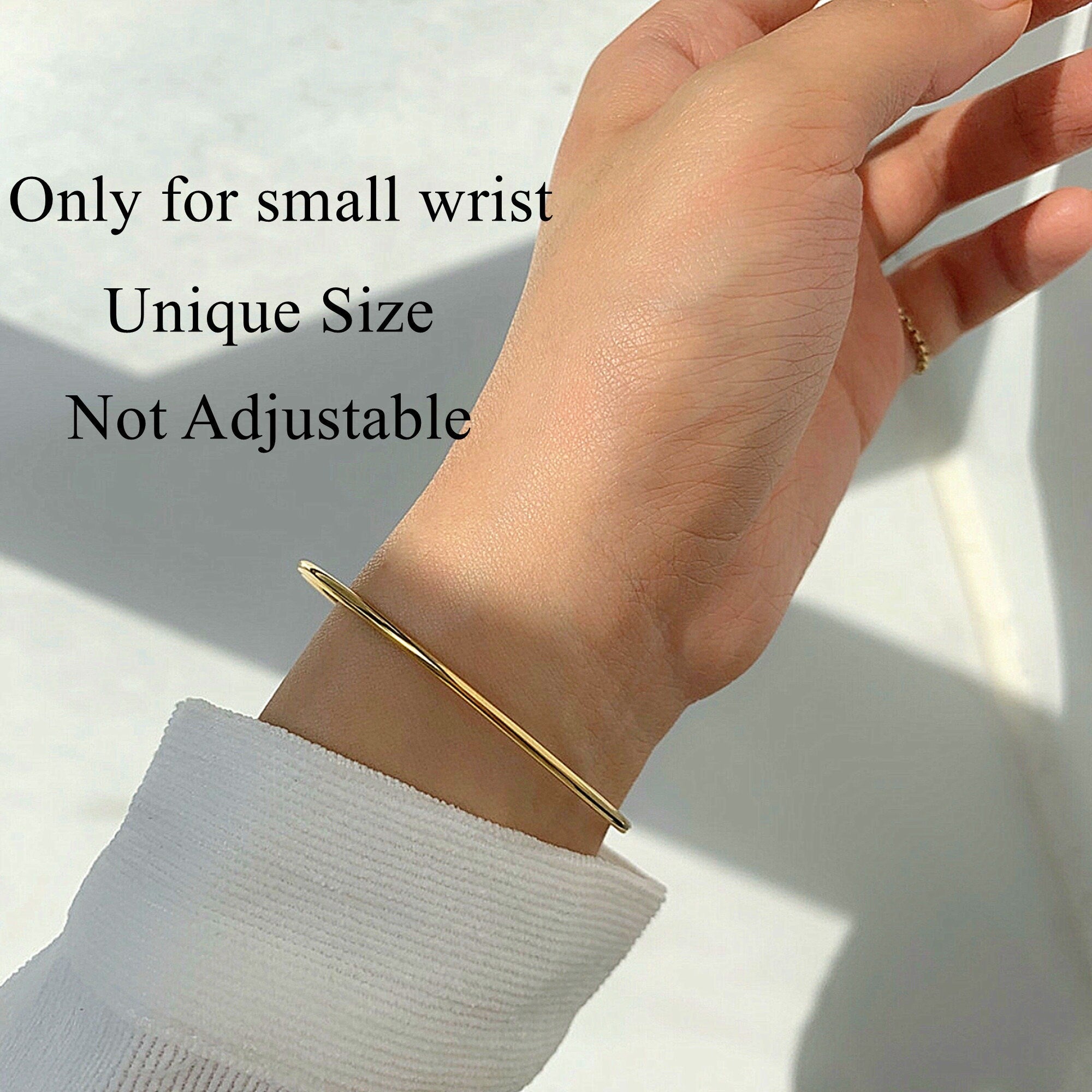 Gold Simple Flat bangle bracelet, Minimalist bracelet