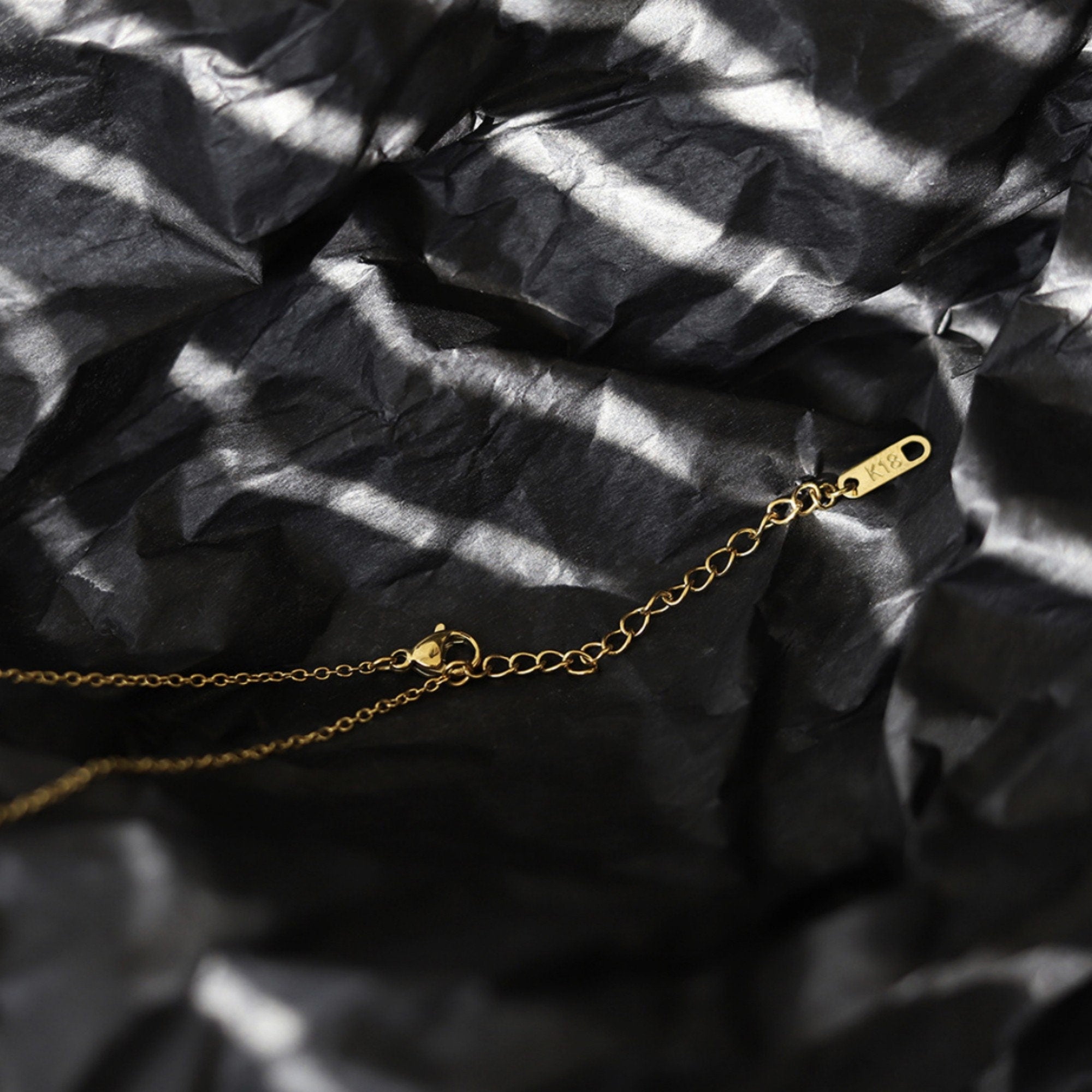 Dainty White Squared Mosaic Mother of Pearl Pendant Necklace