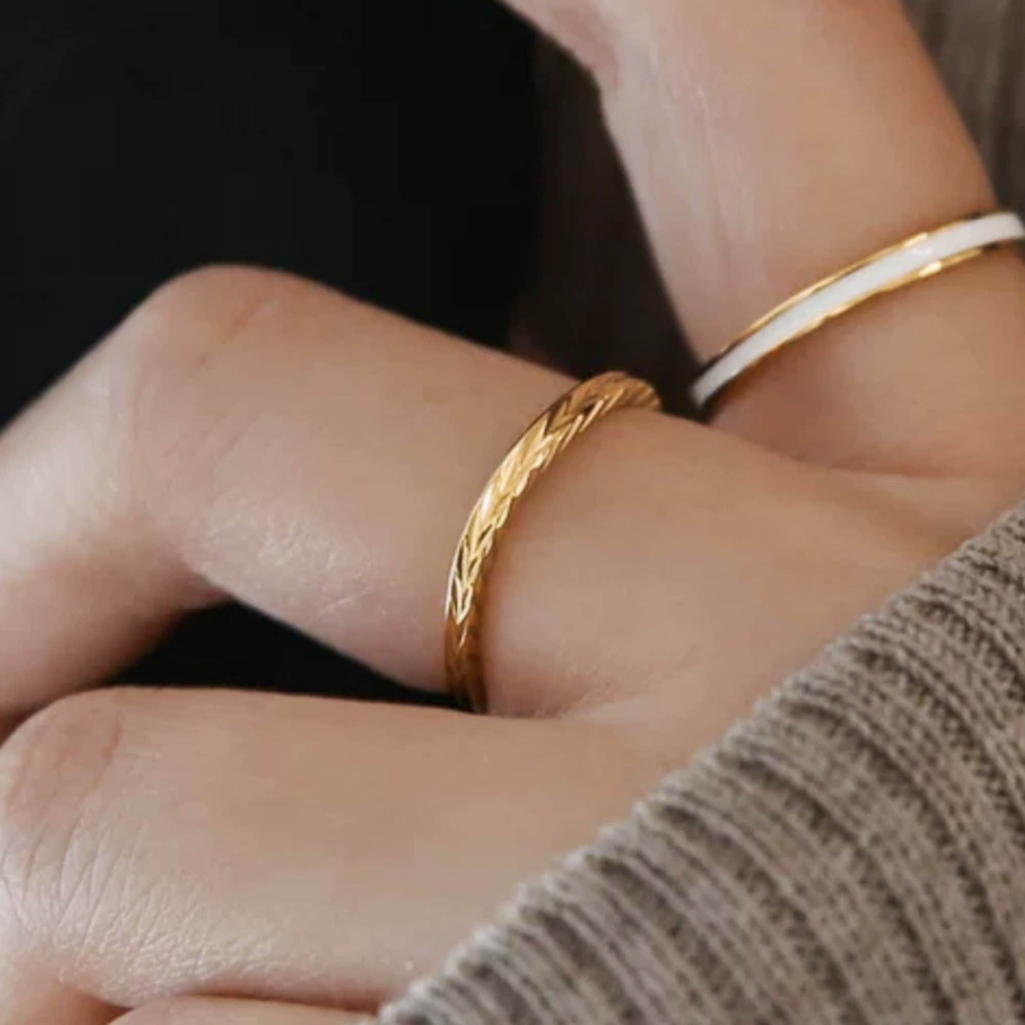 Dainty Hammered Arrow Shaped Gold Plated Ring