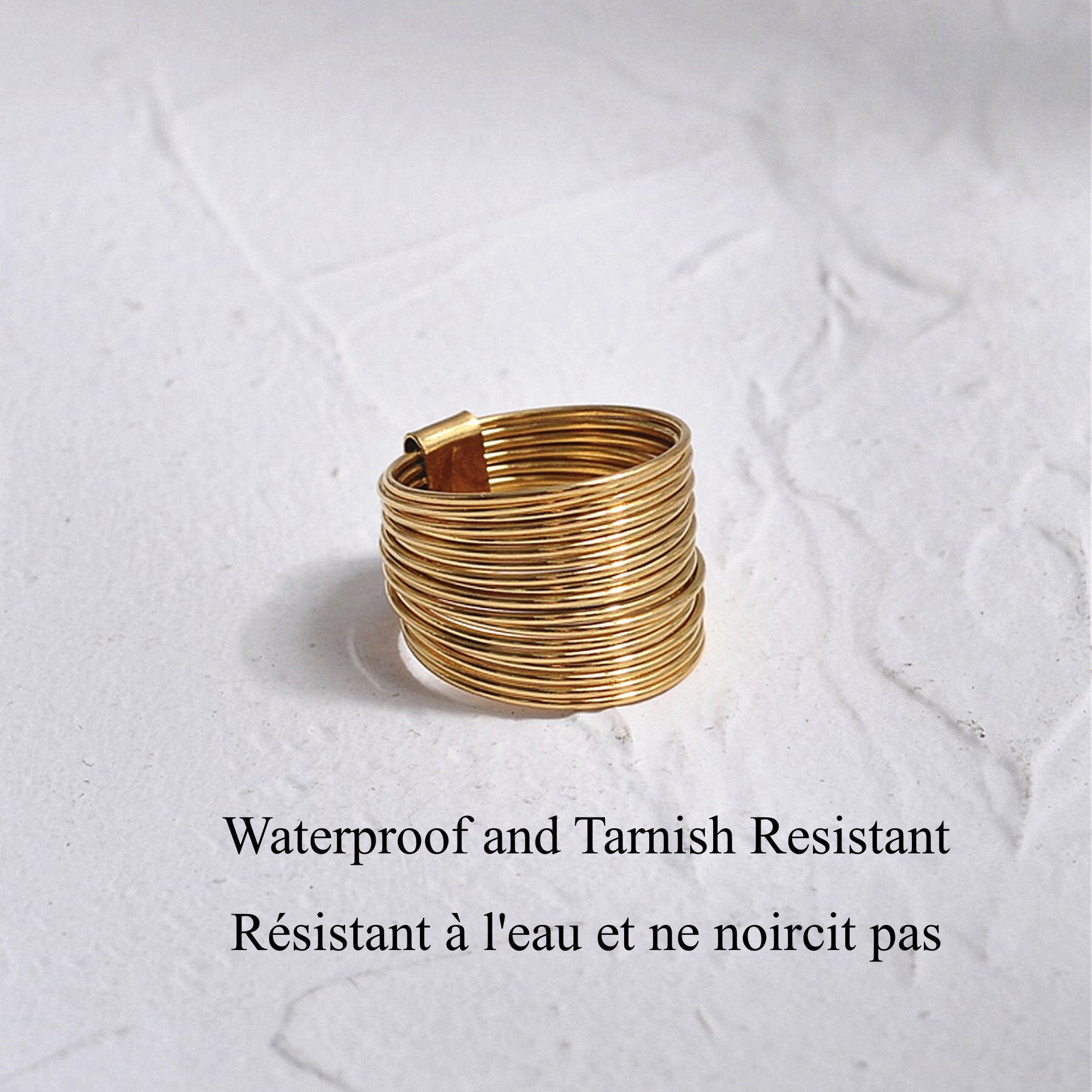 Dainty Gold Multi-bands Ring, Minimal Gold Twisted Stacking Ring, Delicate Thin Wrap Ring, Gift for her