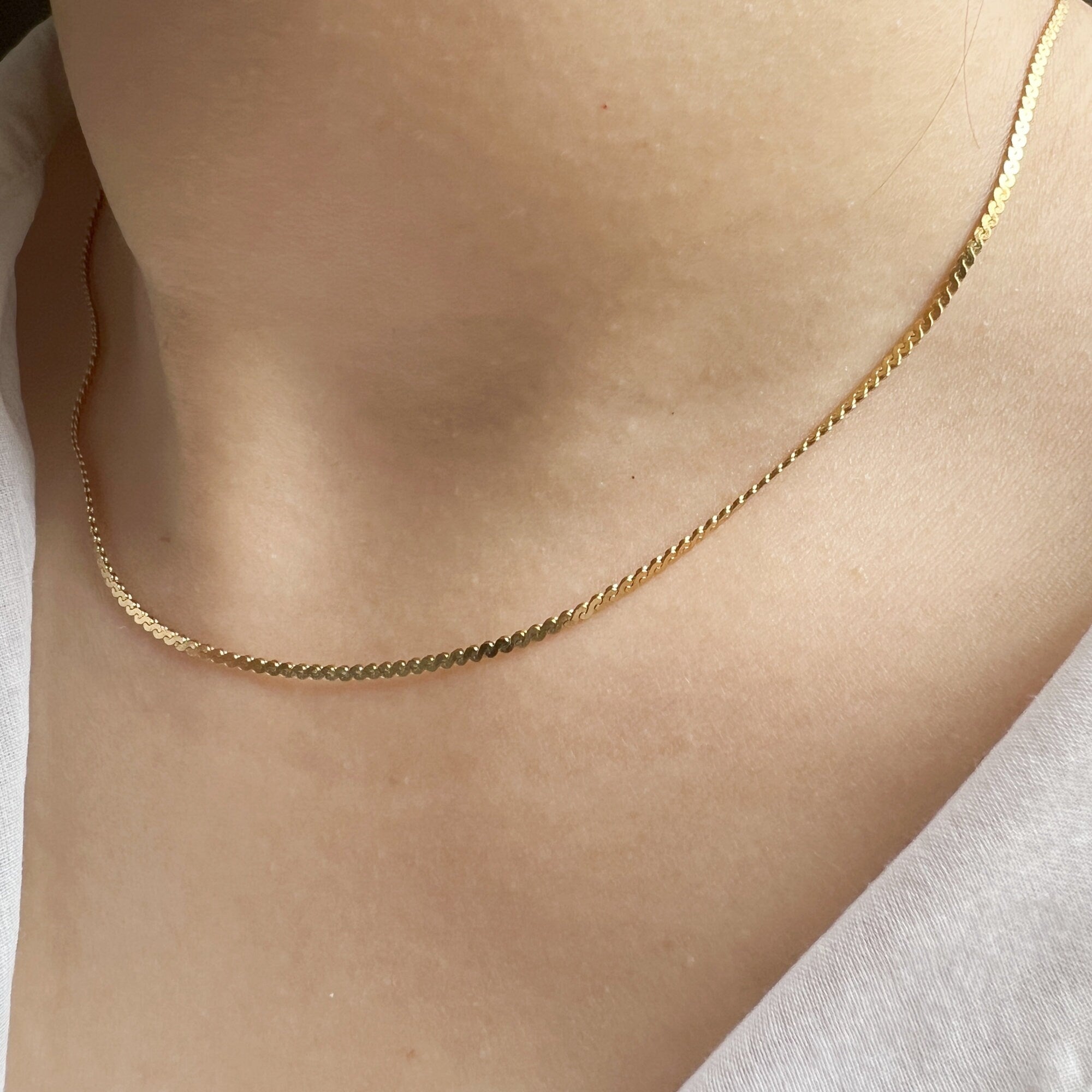 Dainty Gold Thin Snake Chain Necklace, Dainty Layering Necklace