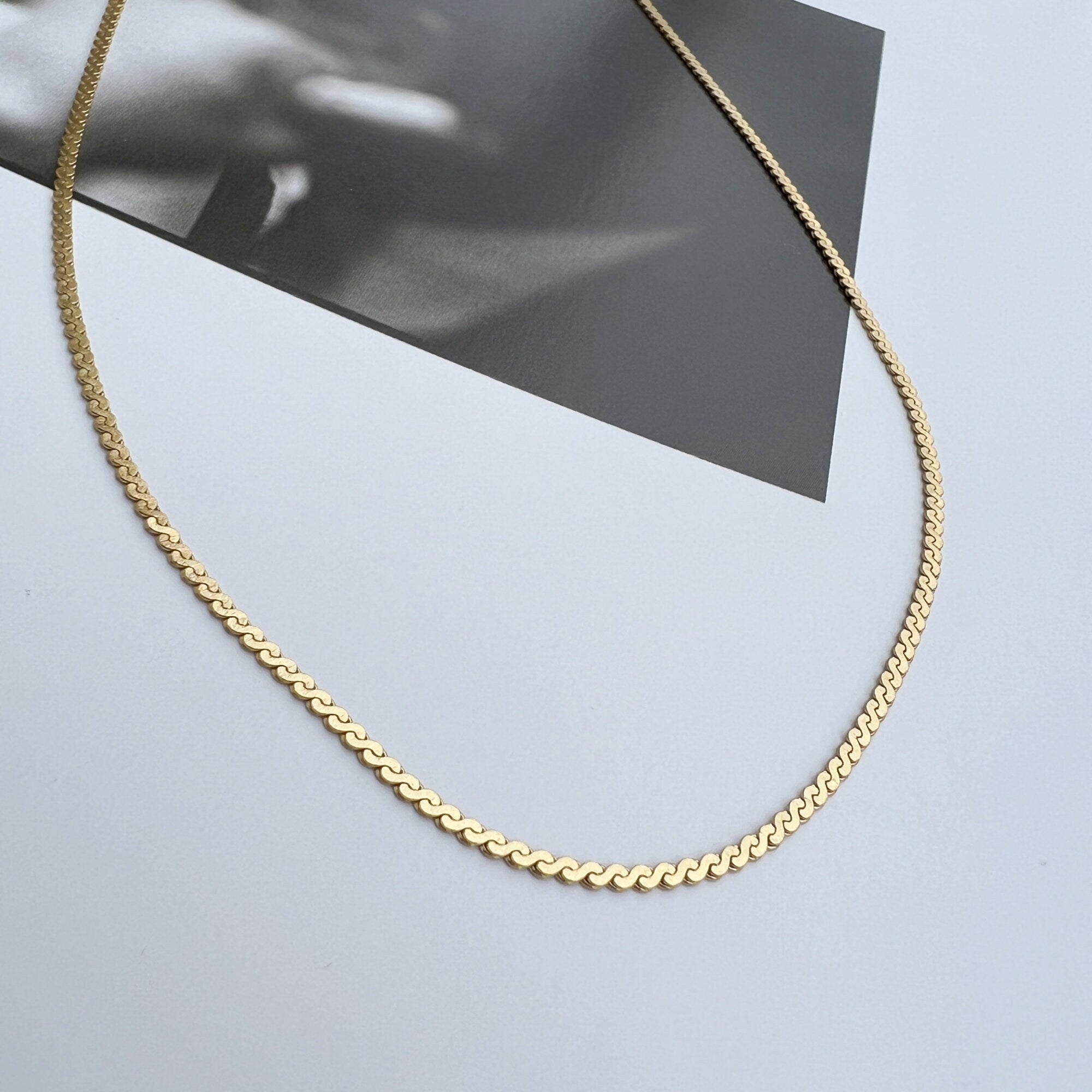 Dainty Gold Thin Snake Chain Necklace, Dainty Layering Necklace