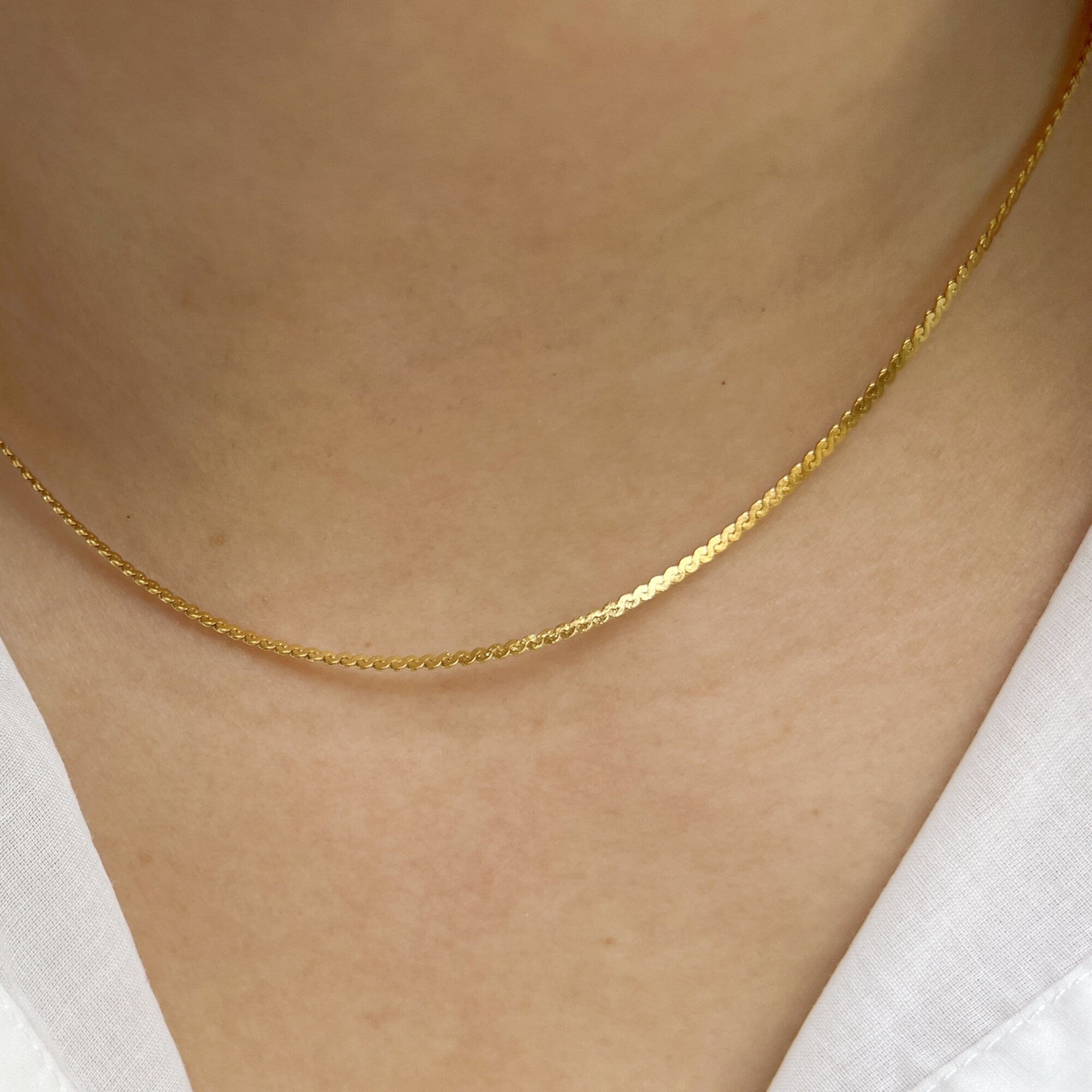 Dainty Gold Thin Snake Chain Necklace, Dainty Layering Necklace