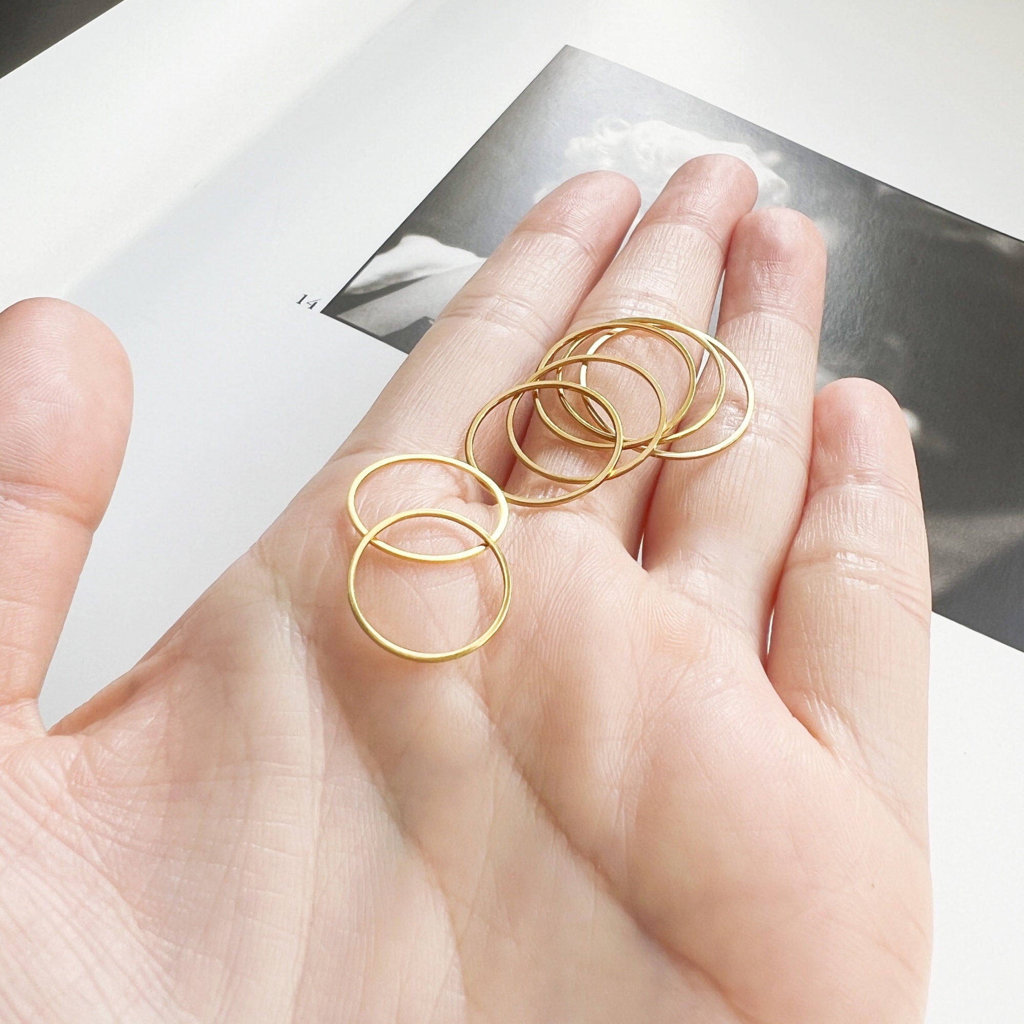 Gold Plated Ultra Thin Simple Band Stackable Ring