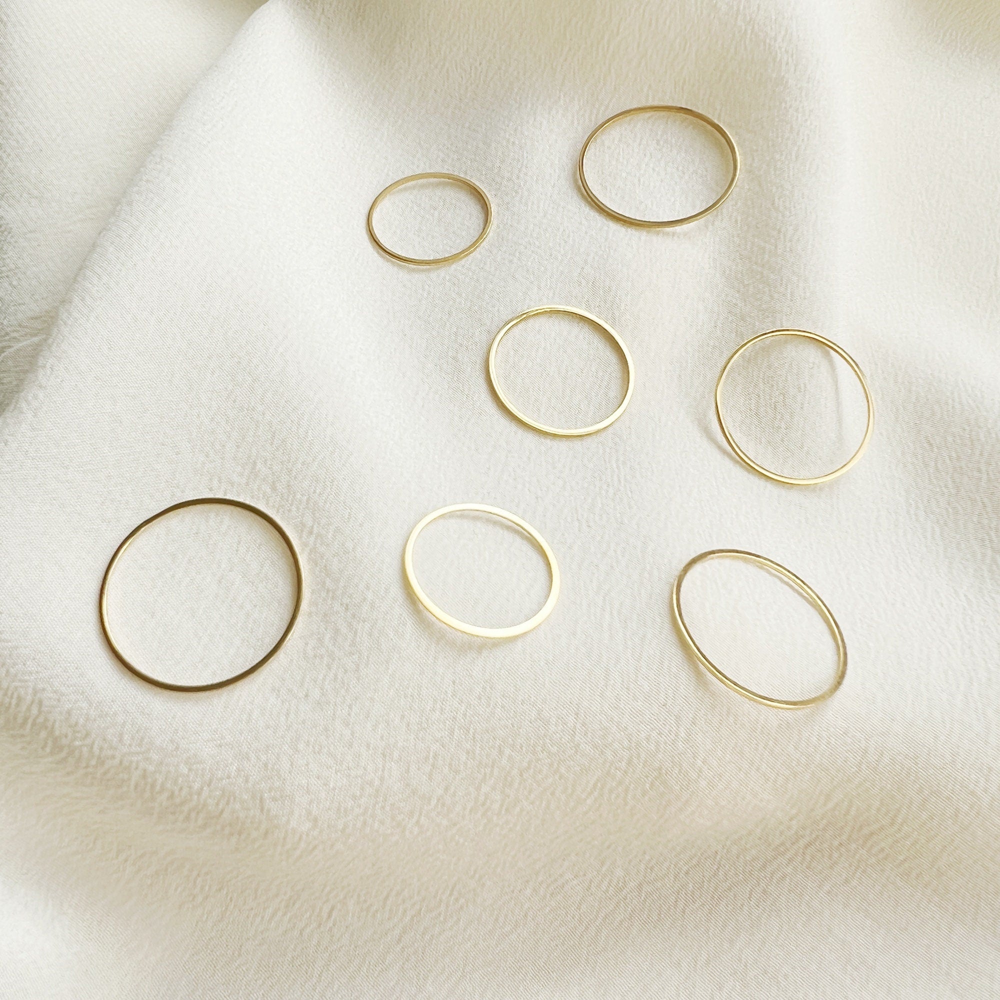 Gold Plated Ultra Thin Simple Band Stackable Ring