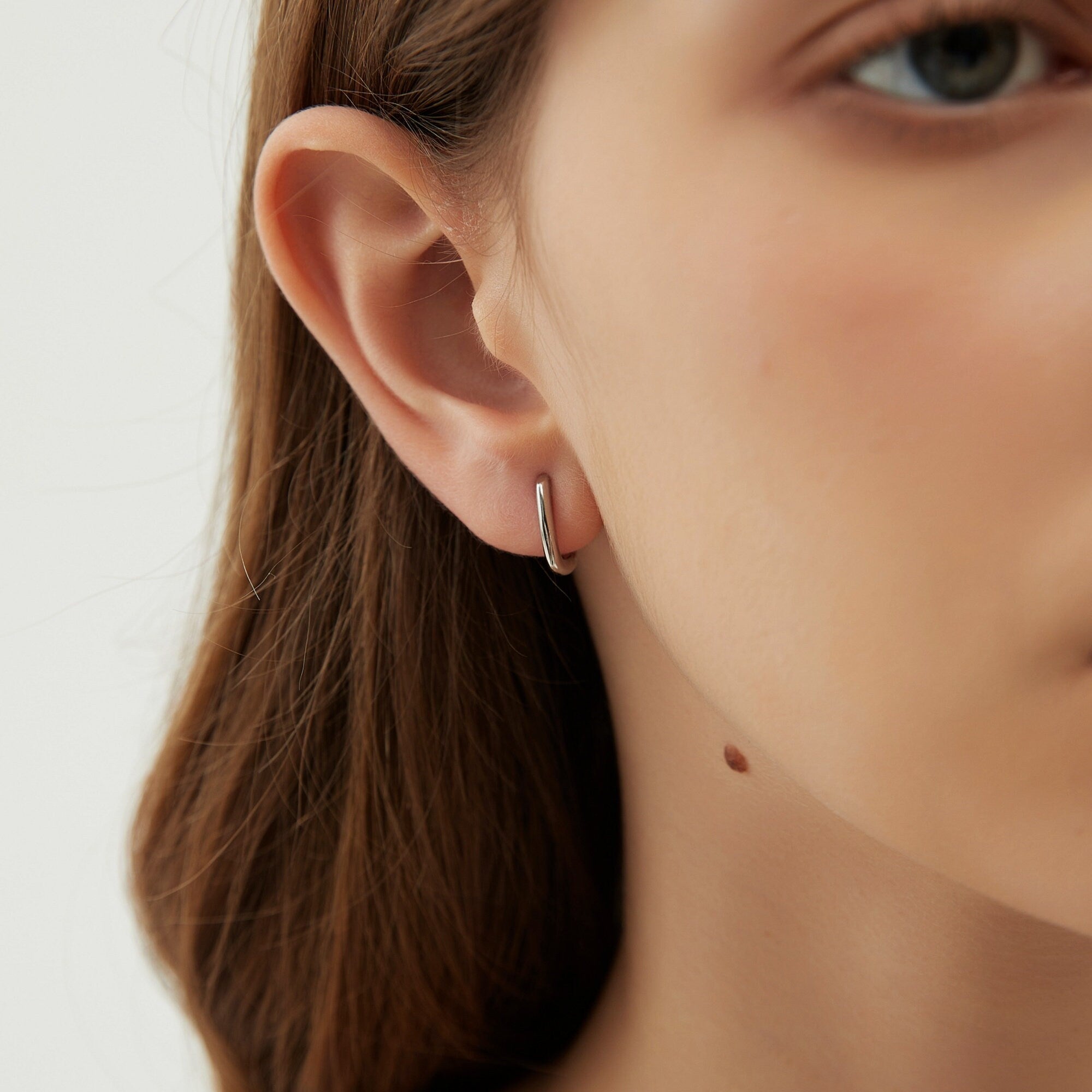 Boucles d’oreilles Créoles Rectangle Plaqué Or ou Argent Rhodié