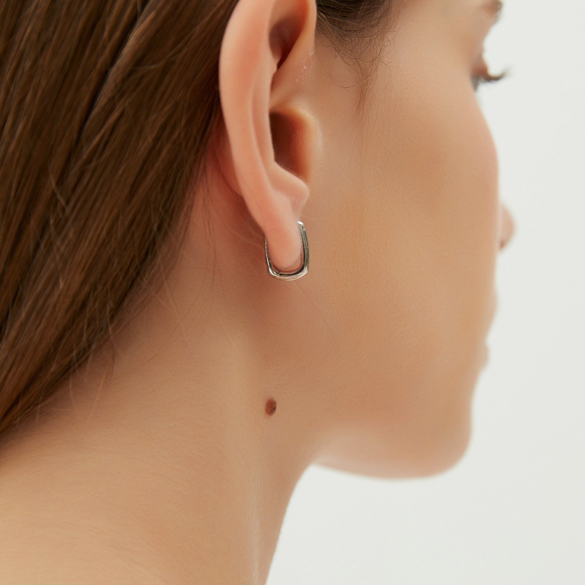 Boucles d’oreilles Créoles Rectangle Plaqué Or ou Argent Rhodié