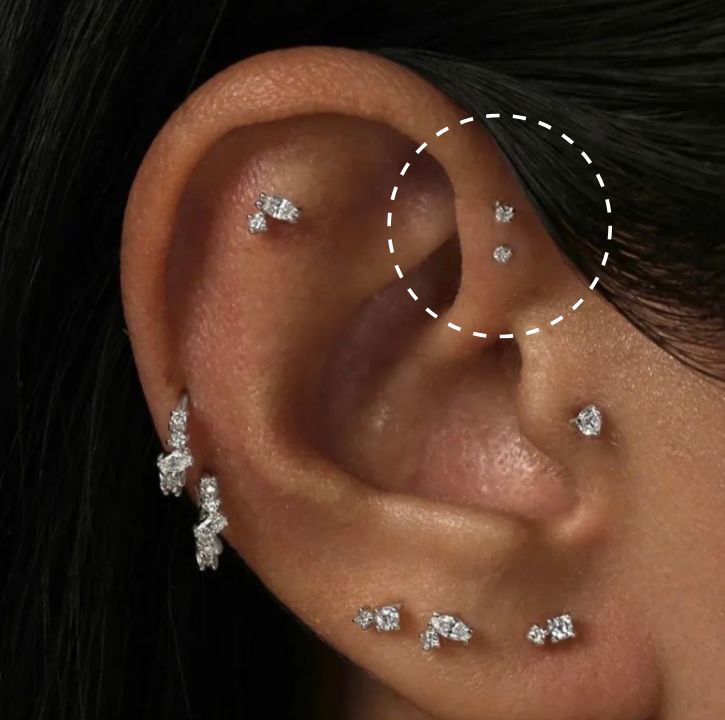 Tout savoir sur le piercing anti-hélix : emplacement, choix de bijoux; douleur et soins