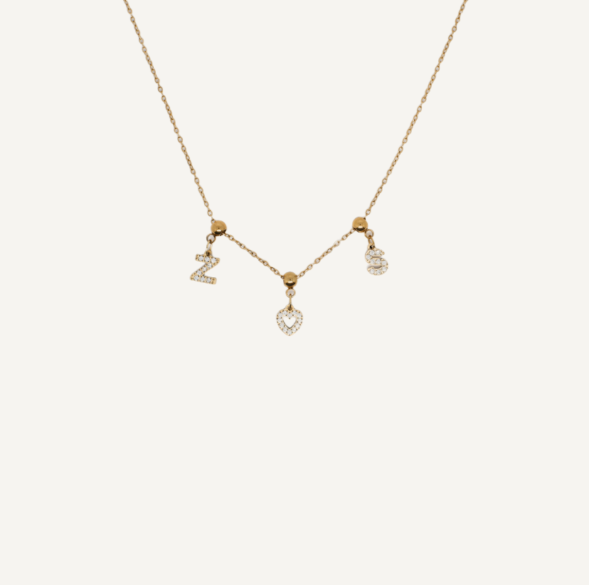 Collier Charms Initiales Personnalisés