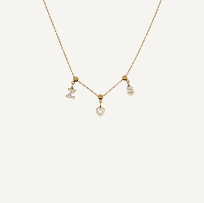 Collier Charms Initiales Personnalisés