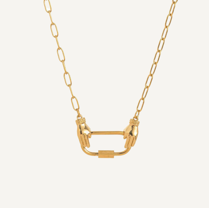 Collar de cadena de oro y plata de doble hilera