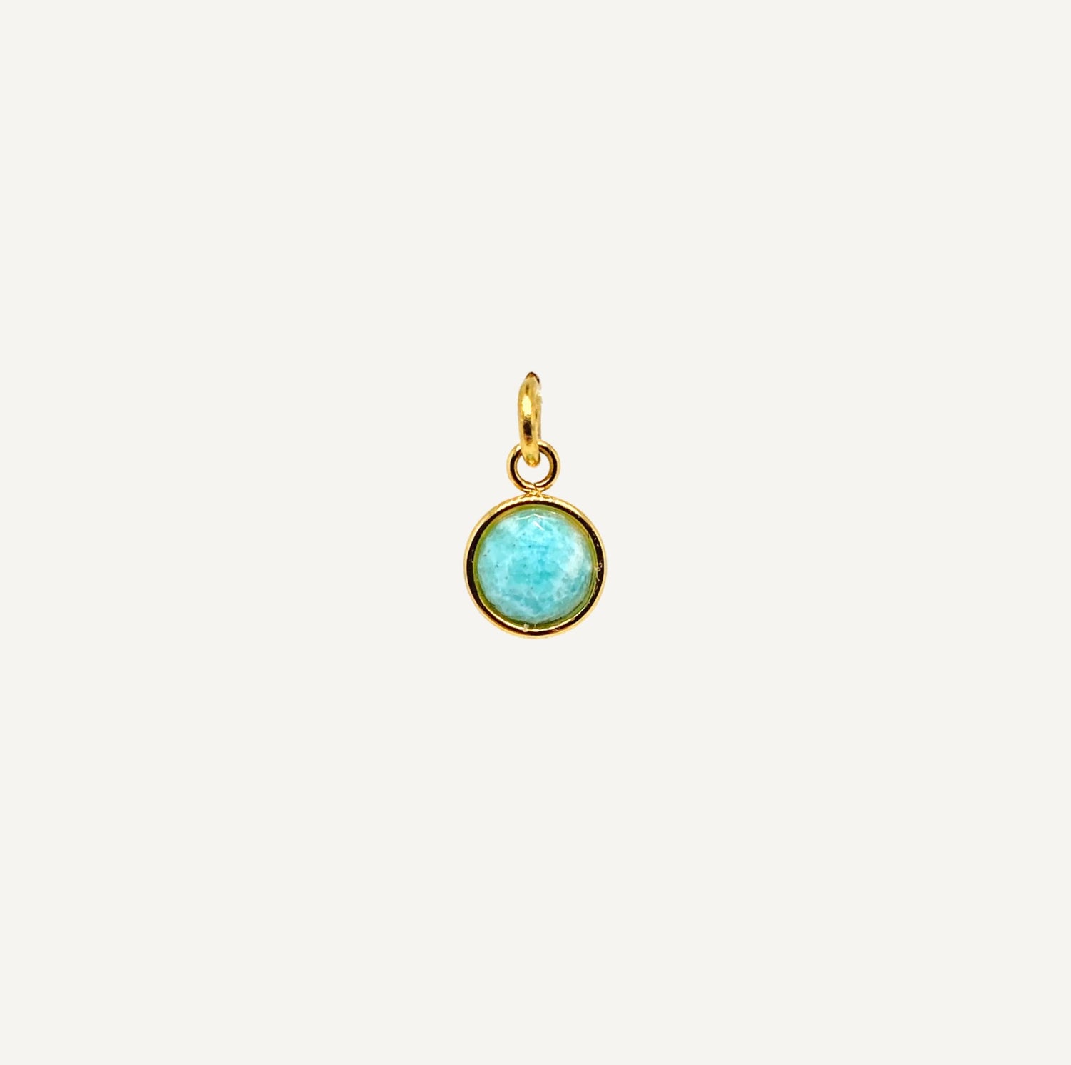 pendentif Amazonite Rond Coupe de Diamant
