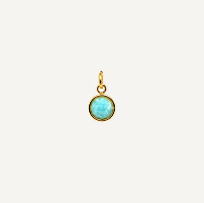 pendentif Amazonite Rond Coupe de Diamant