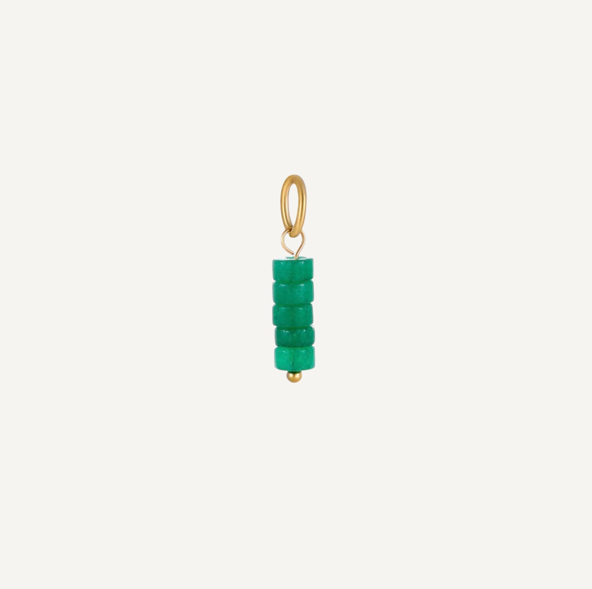 pendentif Aventurine Vert Foncé forme cylindre 