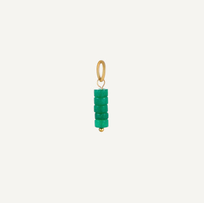 pendentif Aventurine Vert Foncé forme cylindre 