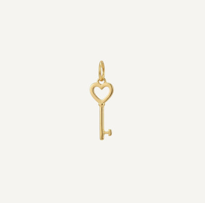 pendentif Clé avec Cœur Doré