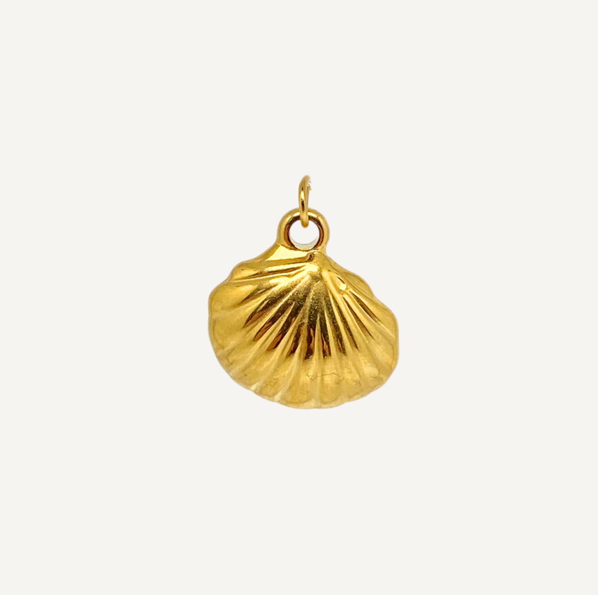 pendentif Grand Coquillage texturé doré 