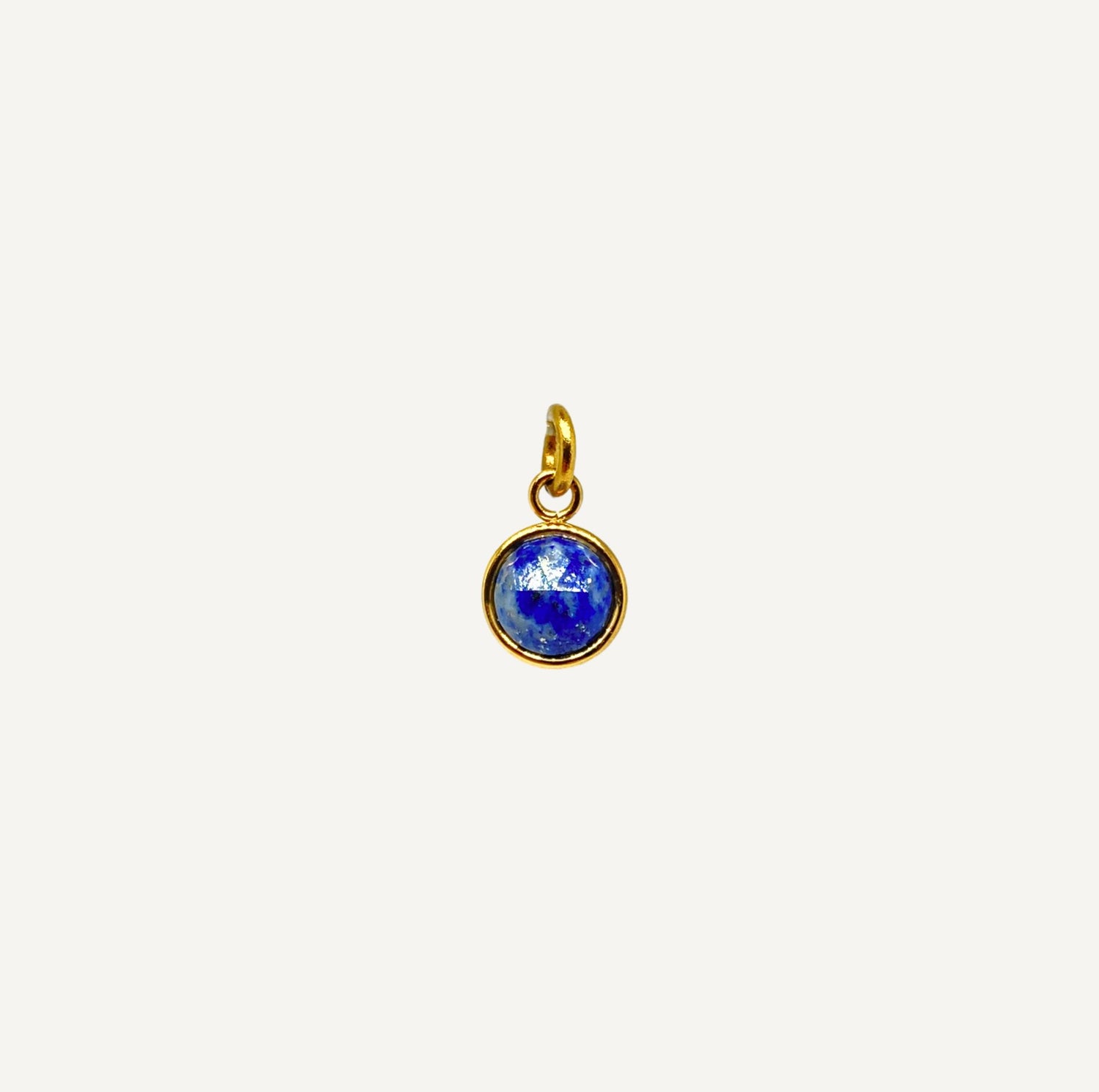 pendentif Lapis Lazuli Bleu Rond Coupe de Diamant