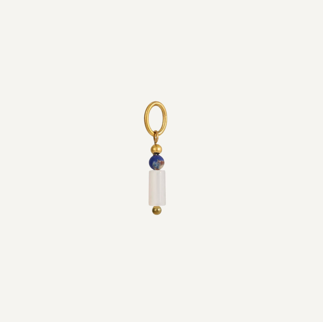 pendentif Lapis Lazuli Rond et Nacre Blanche cylindre
