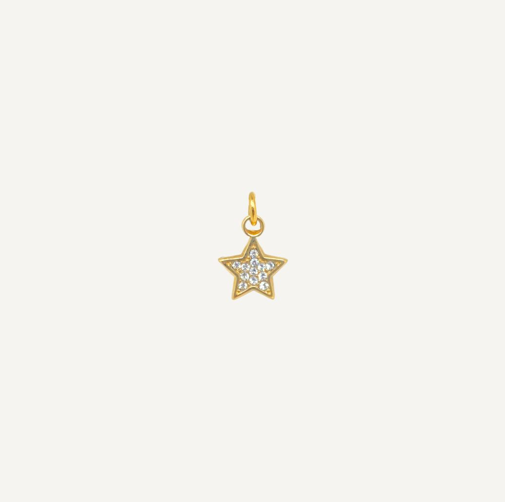 Charm Petite Étoile Zircon Doré