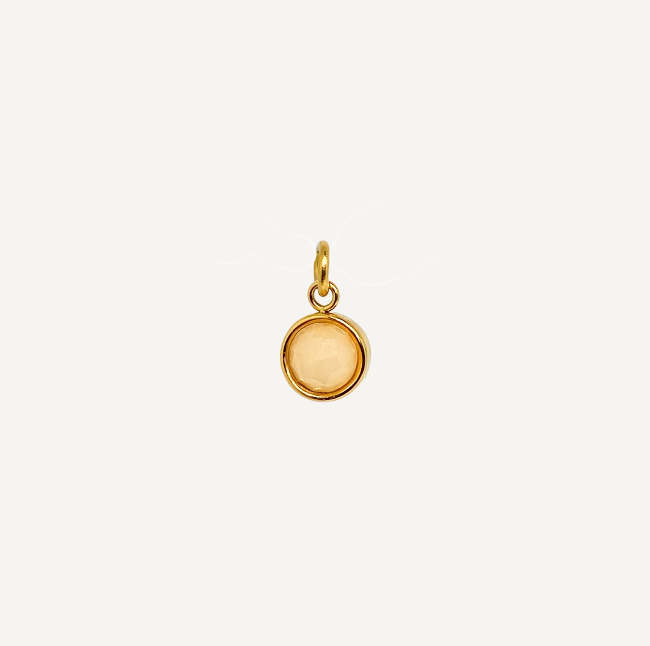 pendentif Quartz Blanc Rond Coupe de Diamant
