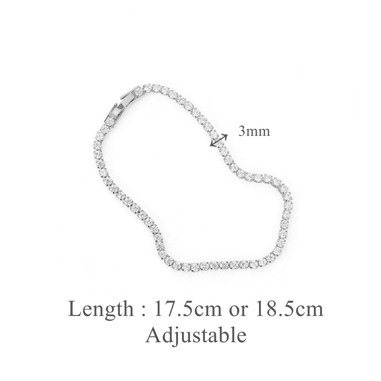Bracelet Chaîne en Zircon Ajustable