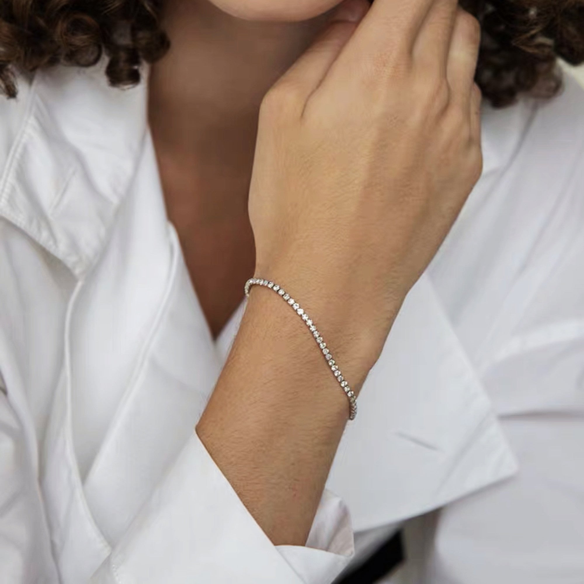 Bracelet Chaîne en Zircon Ajustable