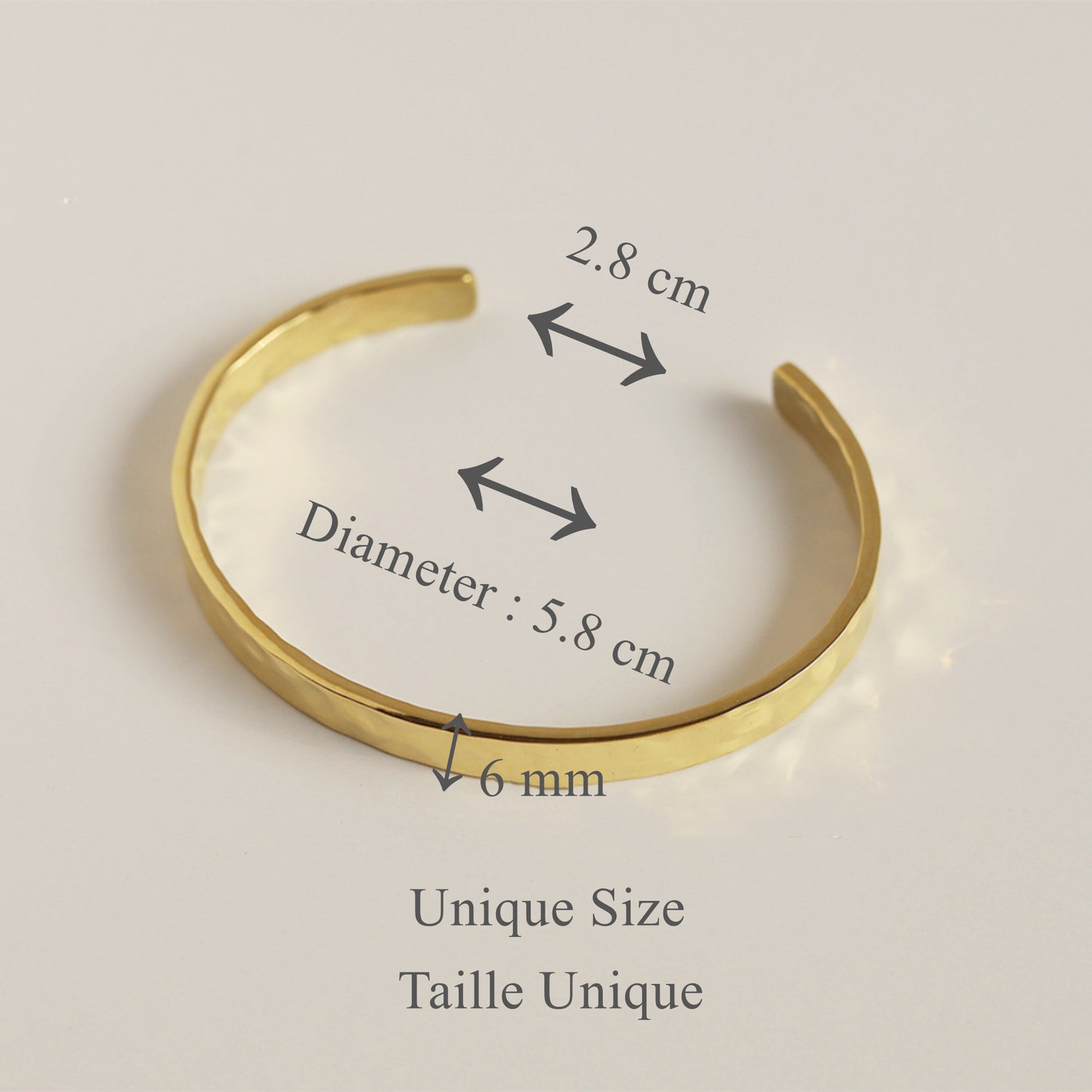 Thick Hammered Bangle Bracelet