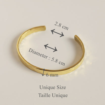 Thick Hammered Bangle Bracelet