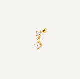 Piercing Pendant Zircon et Perle Ronde