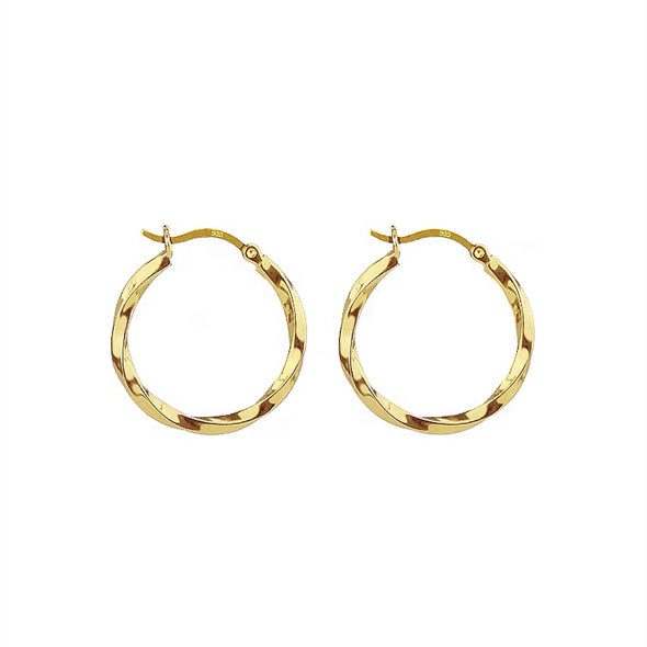 Dainty Gold Twisted Hoops Earrings, Gold Vintage Round Hoop Earrings, Dainty Classic Minimalist Creoles, Gift for Her