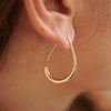 Dainty Gold Chunky Teardrop Hoop Earrings, Gold Vintage Gold Dangle Hoops, Sister Birthday Gift or Mothers day jewelry