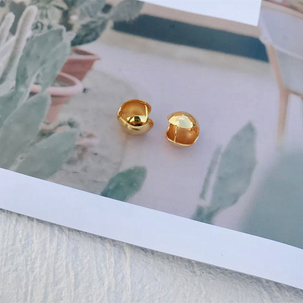 Dainty Gold Big Ball Stud Earrings Boho Style, Simple Thick Ball Gold Huggie Hoops, Sister Birthday Gift or Mothers day jewelry