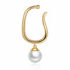 Gold White Pearl Ear Lobe Cuff Stud Non Piercing Earrings, Dainty Pearl lobe Earrings, Pearl Dangle Earrrings, Gift for her. "Ruth" Earrings