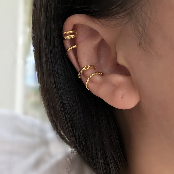 Dainty Gold Adjustabler Ear Cuff, 4 Different Designs, Boho Simple Non Piercing Cartilage Earring, Minimalist Conch Ear Cuff