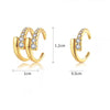Dainty Two Styles Gold CZ Band Ear Cuff, Delicate CZ Non Piercing Cartilage Conch Ear Cuff, "Helen" Earrings