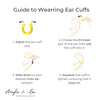 Dainty Black Onyx Adjustable Gold Ear Cuff, Boho Simple Non Piercing Cartilage Earring, Minimalist Conch Ear Cuff
