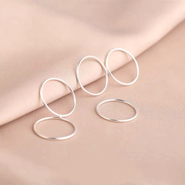 Thin Band Ring "Donna", Dainty Sterling Silver Simple Stacking Ring