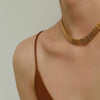 Chunky and Thick Gold Plated Watch Strap Chain Choker, Gold Vintage Statement Necklace