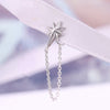 Gold North Star Chain Earrings, Dainty Chain Earrings, Bar Ear Threader String