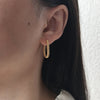 Dainty Gold Twisted Rectangle Hoop Earrings